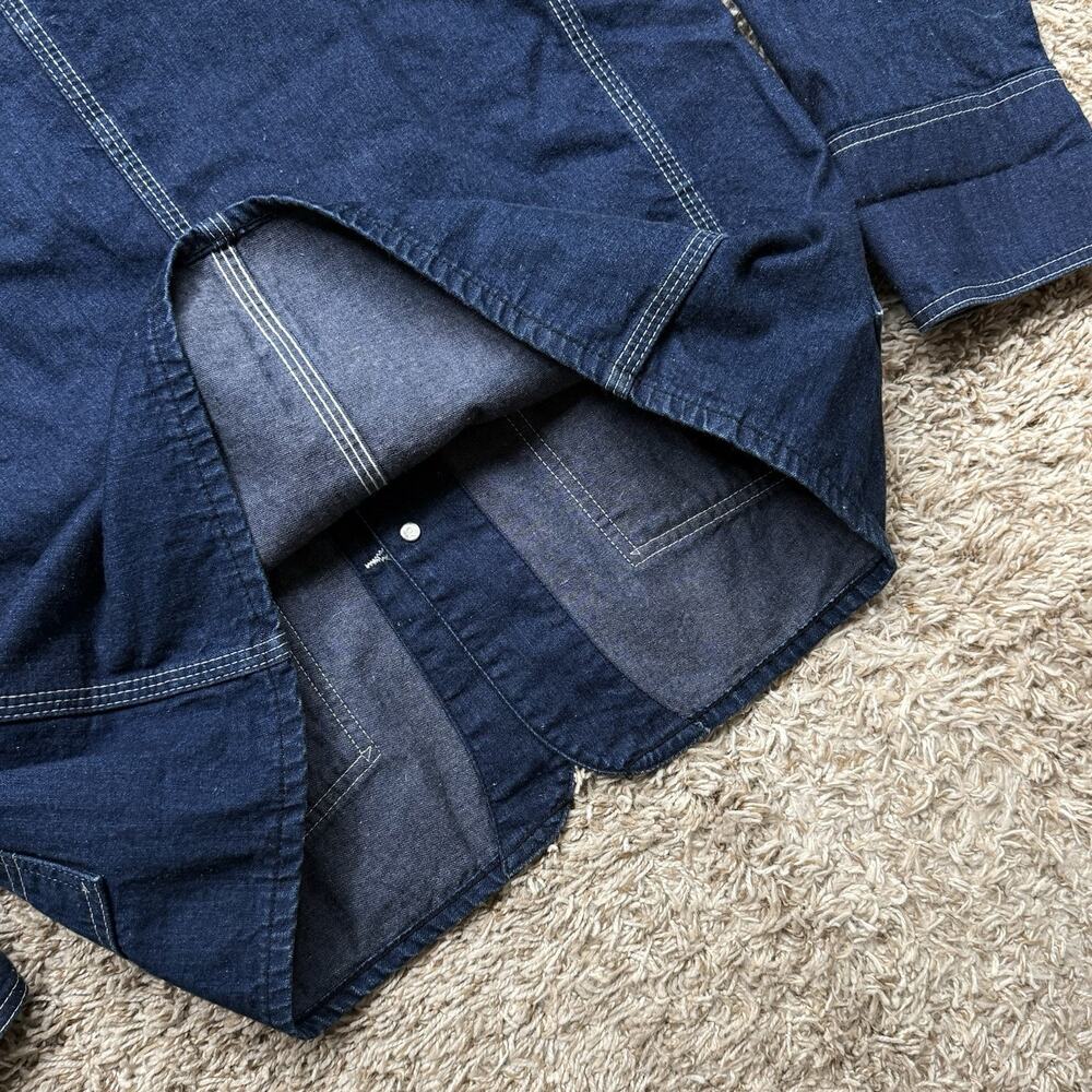 TCB Jeans Japan Stop Loss Blue Denim Jean Chore Jacket Button Men’s Size 38 / M - Picture 5 of 8